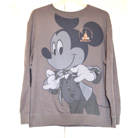 Walt Disney World 50th Anniversary Large Gray Mickey Mouse Pullover Sweatshirt - Picture 1 of 15